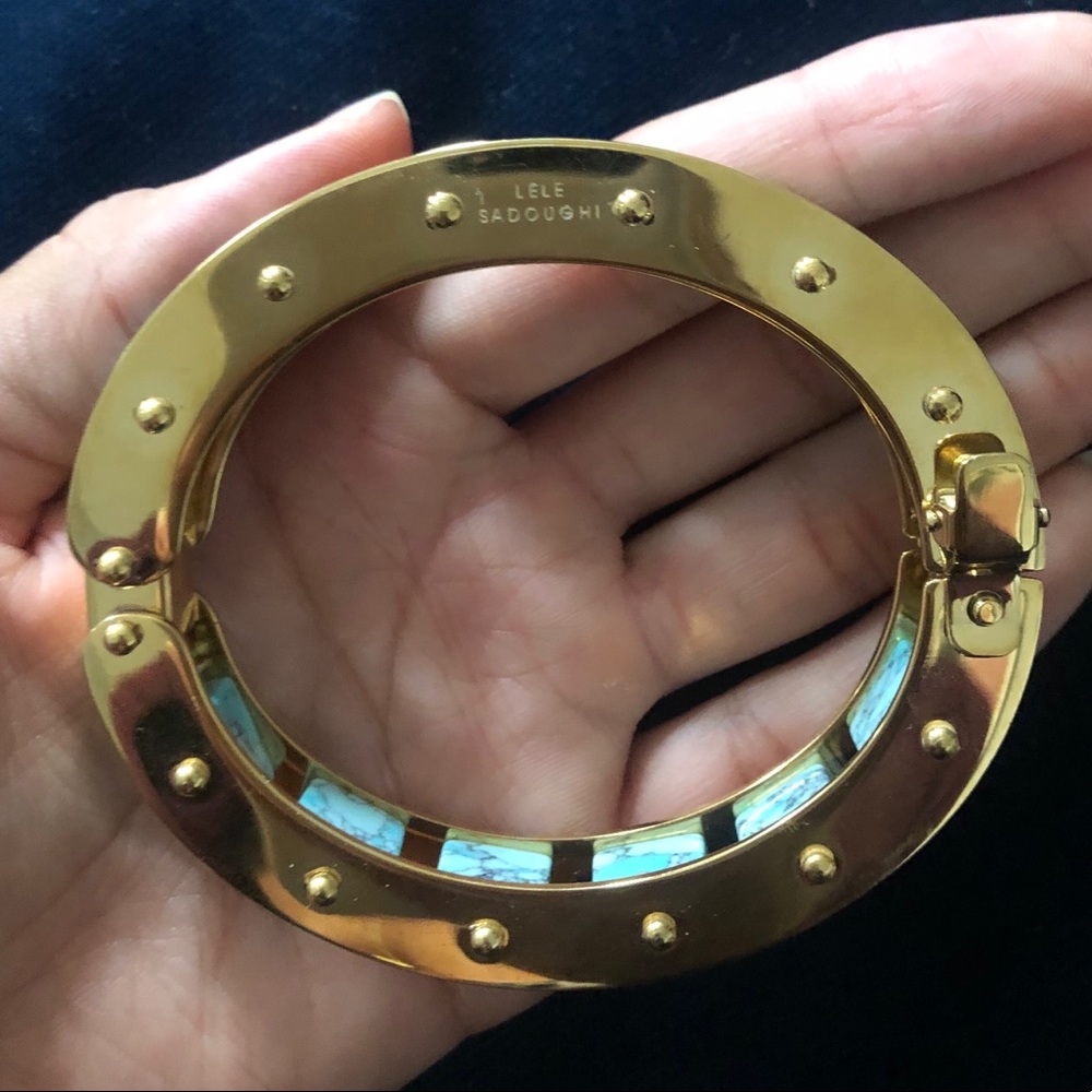 Lele Sadoughi Hinged Crystal Slider Bracelet